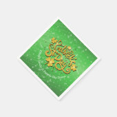 あなたの名前メッセージSt patricks day金ゴールドシャムロック スタンダードカクテルナプキン (角)