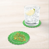 あなたの名前メッセージSt patricks day金ゴールドシャムロック ペーパーコースター (インサイチュ)