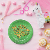 あなたの名前メッセージSt patricks day金ゴールドシャムロック ペーパープレート (パーティー)