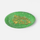 あなたの名前メッセージSt patricks day金ゴールドシャムロック ペーパープレート (アングル)