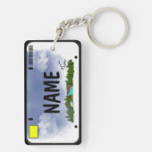 あなたの名前ライセンスプレートブルースカイキーチェーン キーホルダー (裏面)