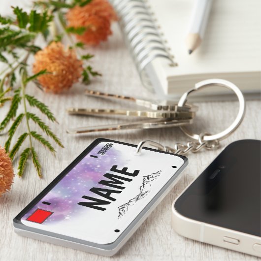 あなたの名前ライセンスプレートStarry Skies キーホルダー (正面右)