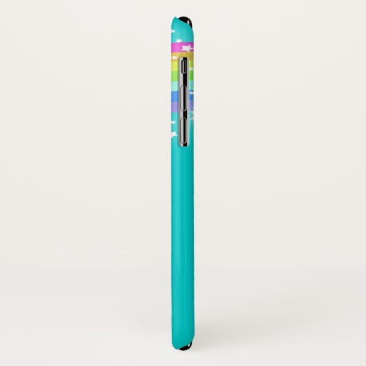 あなたの名前レインボーアクアティール（緑がかった色）iphone case Case-Mate iPhoneケース (裏面/左)