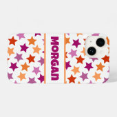 あなたの名前レズビアンプライドフラグ星ピンク赤オレンジ iPhoneケース (裏面横)