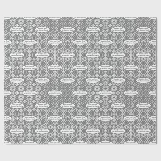 あなたの名前レトロクリスマスシェードのグレーMCMラップ ラッピングペーパー (フラット)