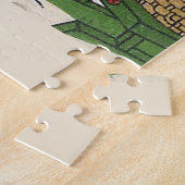 あなたの名前ヴィンテージフランスのギフトガールズクリスマス ジグソーパズル (側面)