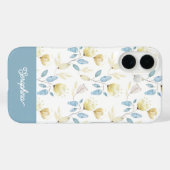 あなたの名前入り デリケート モダン フラワー柄 Case-Mate iPhoneケース (裏面 (横))