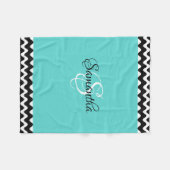 あなたの名前及びイニシャルとカスタマイズ- フリースブランケット (正面(横))