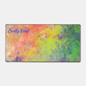 あなたの名前春チューリップウォーターカラー抽象芸術 デスクマット (正面)