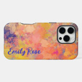 あなたの名前春チューリップウォーターカラー抽象芸術 iPhoneケース (裏面横)