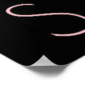 あなたの名前美しいサロンフローラグリッターピンクブラック ポスター (角)