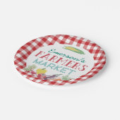あなたの名前農家市場の誕生日パーティー、任意の年齢 ペーパープレート (アングル)
