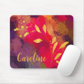 あなたの名前金ゴールドは明るい緋色の抽象芸術 マウスパッド (マウス)