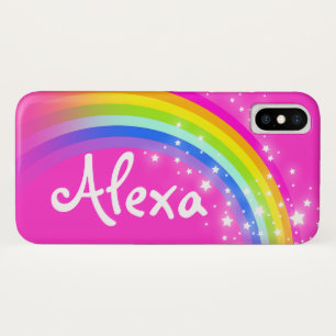 あなたの名前5の手紙の虹ピンクのiphoneの場合 iPhone x ケース