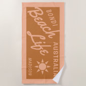 あなたの名前、あなたのビーチのカスタムなビーチタオル ビーチタオル (正面)