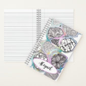 あなたの名前、かわいらし水の色とドードルデザイン ノートブック (内側)