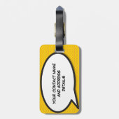 あなたの名前 スピーチバブル ファン レトロ コミックブック ラゲッジタグ (裏面縦)