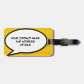 あなたの名前 スピーチバブル ファン レトロ コミックブック ラゲッジタグ (裏面横)