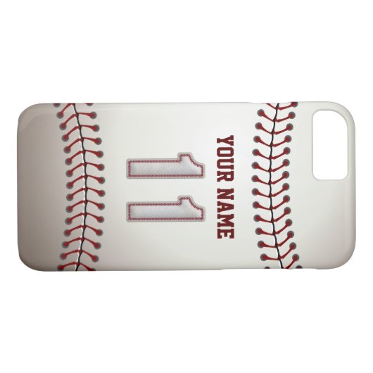あなたの名前-スポーティなモダンの野球第11 Case-Mate iPhoneケース (裏面(横))