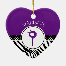 あなたの名前、ゼブラが紫の体操を印刷 セラミックオーナメント