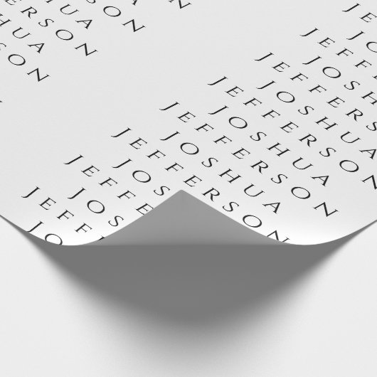 あなたの名前 プロフェッショナル クリエイティブ プレーン ブラック ホワイト ラッピングペーパー (角)