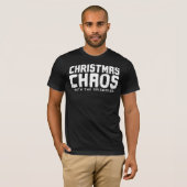 [あなたの名前]一家のクリスマスのカオス おもしろTシャツ Tシャツ (正面フル)