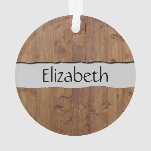 あなたの名前-古い木の板から成っている納屋の壁 オーナメント (裏面)