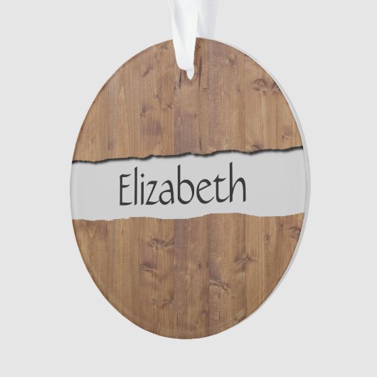 あなたの名前-古い木の板から成っている納屋の壁 オーナメント (正面)