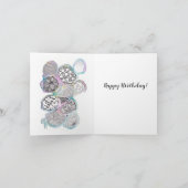 あなたの名前、抽象芸術ドードルアート、ピンクとブルー カード (内部)