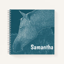 あなたの名前 現代の馬 白と青の緑のターコイズ