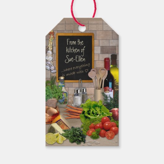 (あなたの名前)直筆のキッチンから ギフトタグ (正面)