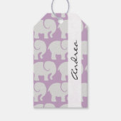 あなたの名前-象の軍隊-灰色の紫色 ギフトタグ (正面)