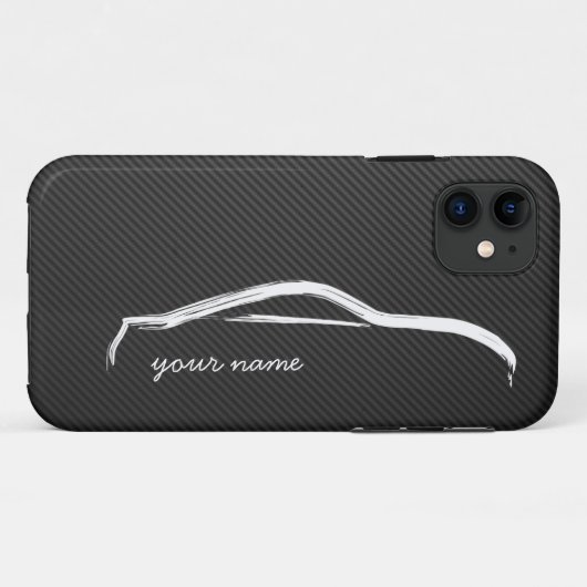 あなたの名前- 350Z白いシルエットのロゴ--を加えて下さい Case-Mate iPhoneケース (裏面(横))