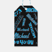 あなたの名柄モノグラム青赤ブラック色 ギフトタグ (正面)
