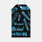 あなたの名柄モノグラム青赤ブラック色 ギフトタグ (裏面)