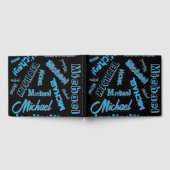 あなたの名柄モノグラム青赤ブラック色 ゲストブック (全面)