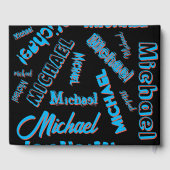 あなたの名柄モノグラム青赤ブラック色 ゲストブック (裏面)