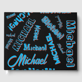 あなたの名柄モノグラム青赤ブラック色 ゲストブック