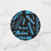 あなたの名柄モノグラム青赤ブラック色 コンフェッティ (スモール正面)