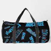 あなたの名柄モノグラム青赤ブラック色 ダッフルバッグ (裏面)