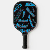 あなたの名柄モノグラム青赤ブラック色 ピックルボールラケット (裏面)