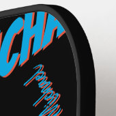 あなたの名柄モノグラム青赤ブラック色 ピックルボールラケット (左詳細)