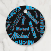 あなたの名柄モノグラム青赤ブラック色 フェイバータグ (裏面)