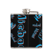 あなたの名柄モノグラム青赤ブラック色 フラスク (裏面)