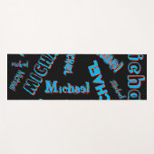 あなたの名柄モノグラム青赤ブラック色 ヨガマット (正面(横))