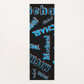 あなたの名柄モノグラム青赤ブラック色 ヨガマット (正面)