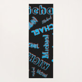 あなたの名柄モノグラム青赤ブラック色 ヨガマット (裏面)