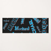 あなたの名柄モノグラム青赤ブラック色 ヨガマット (正面(横))