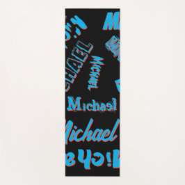 あなたの名柄モノグラム青赤ブラック色 ヨガマット
