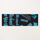 あなたの名柄モノグラム青赤ブラック色 ヨガマット (正面(横))